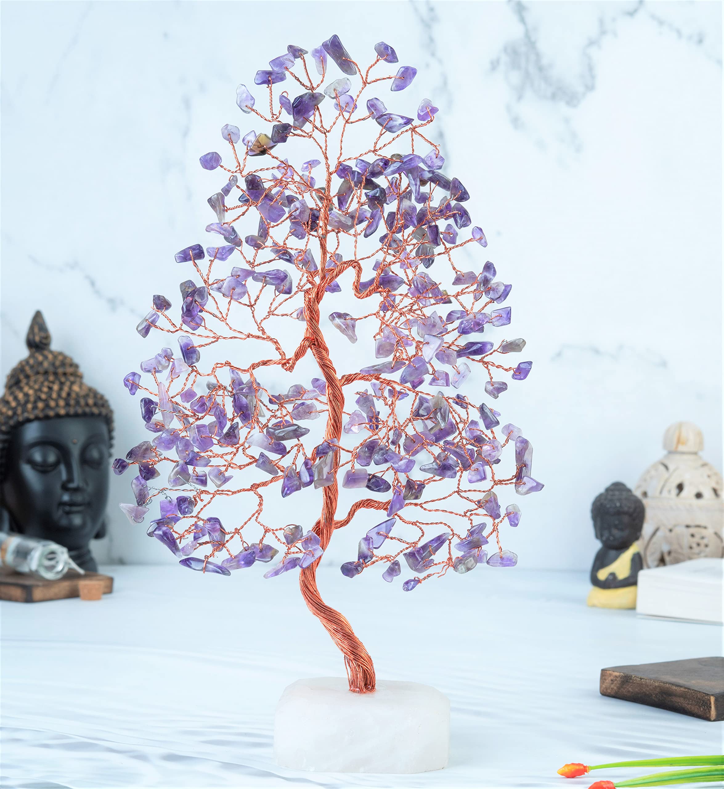 Crocon Purple Quartz Tree Room Decor brightens living spaces with violet glow.
