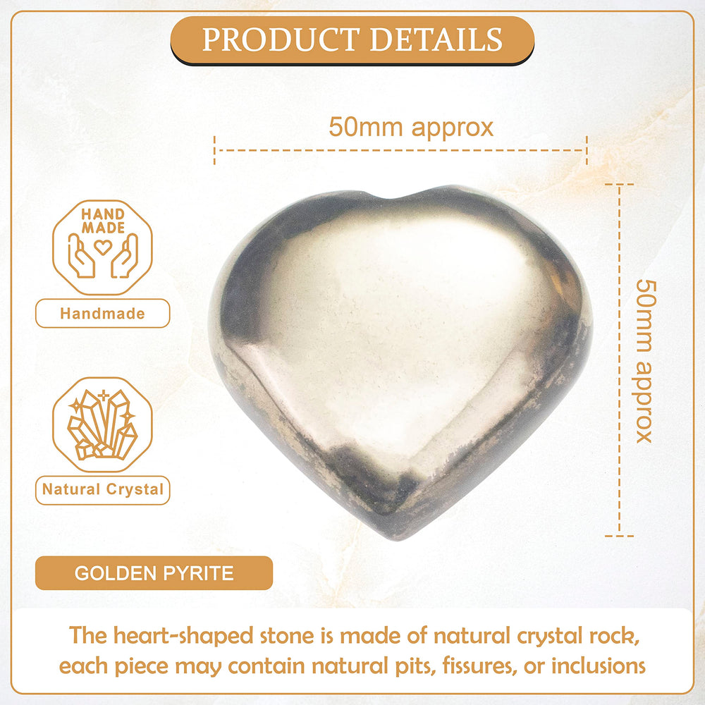 Crocon pyrite heart packaging with velvet pouch and catalogue for gifting.