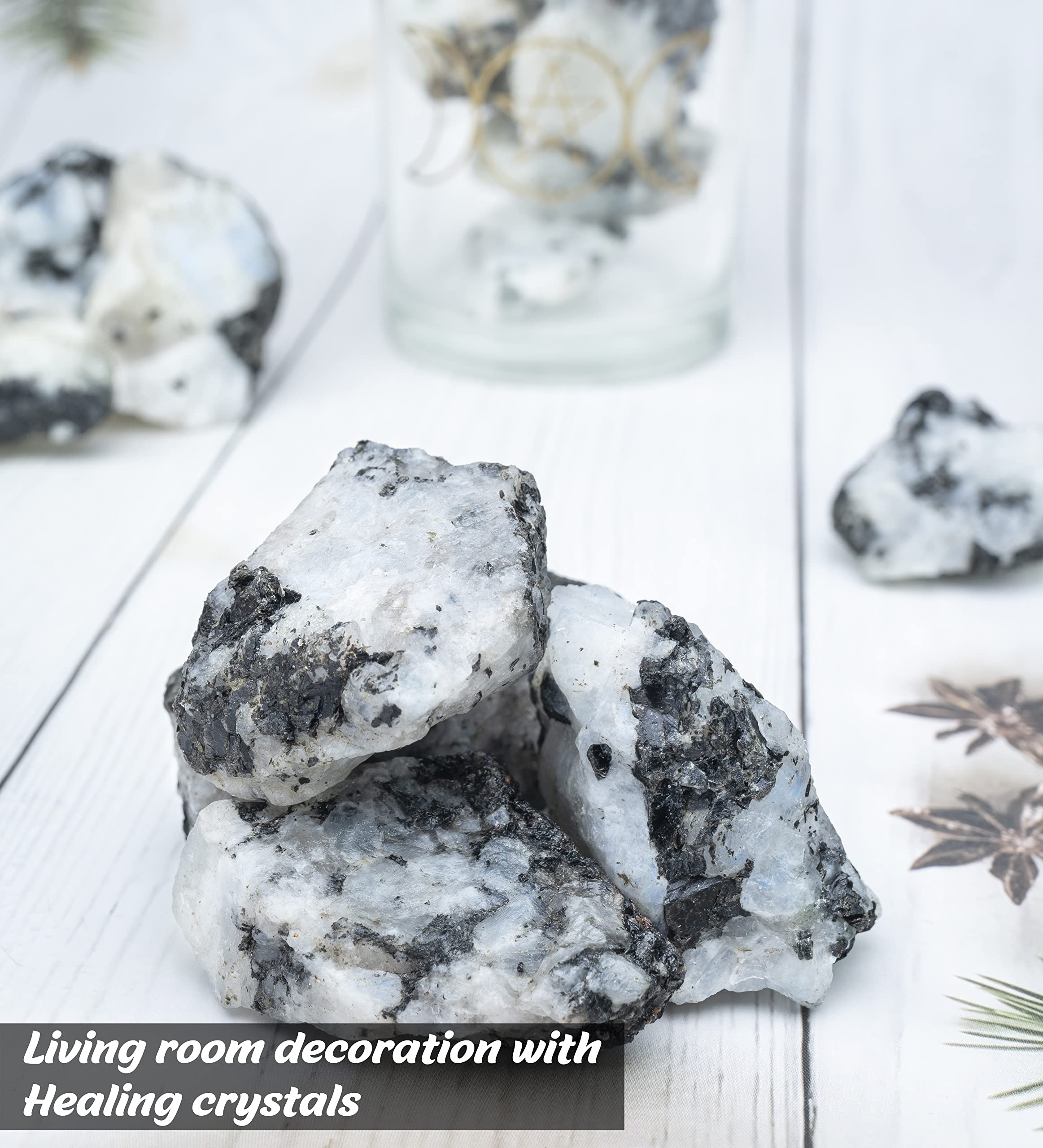 Crocon rough stones with crystal guide card, a thoughtful gift for crystal lovers and home office décor.