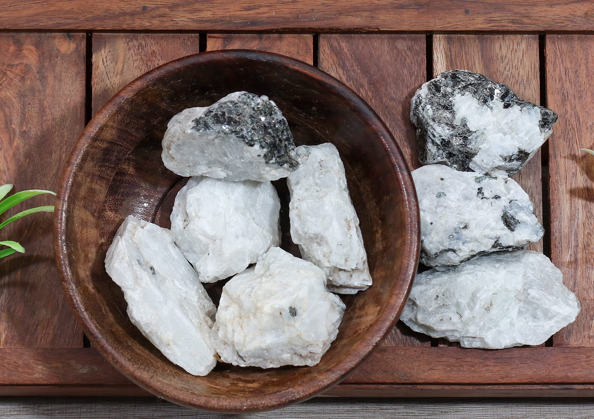 Crocon rainbow moonstone rough stones for office décor and home energy accents.