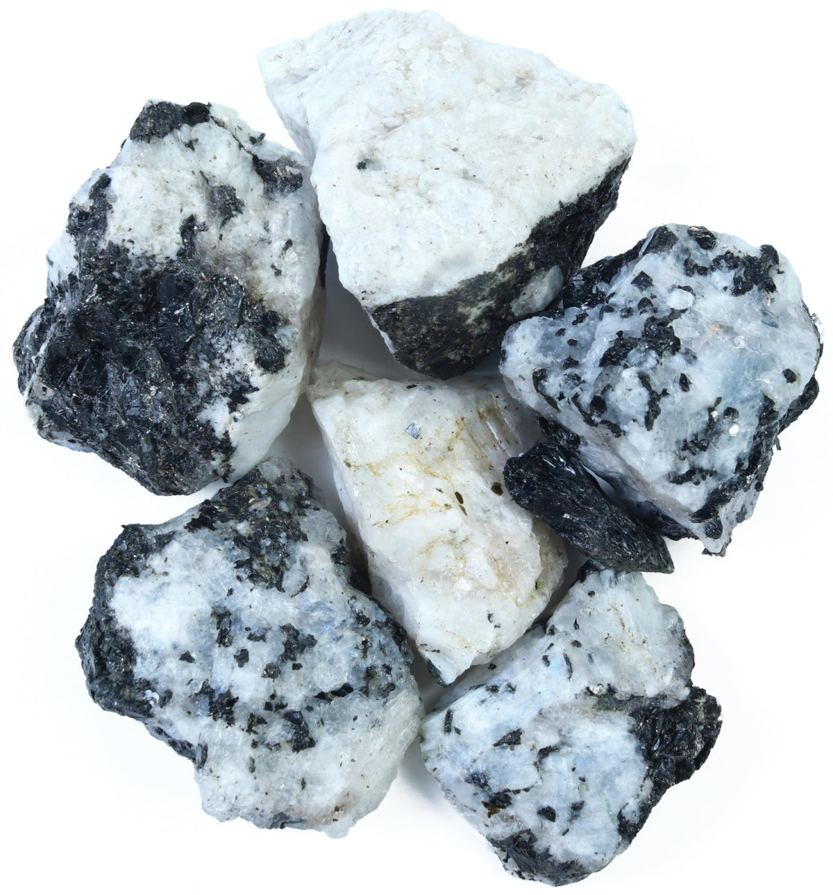 Crocon Rainbow Moonstone rough stones, 2 lb pack, ideal for chakra balancing and DIY jewelry.