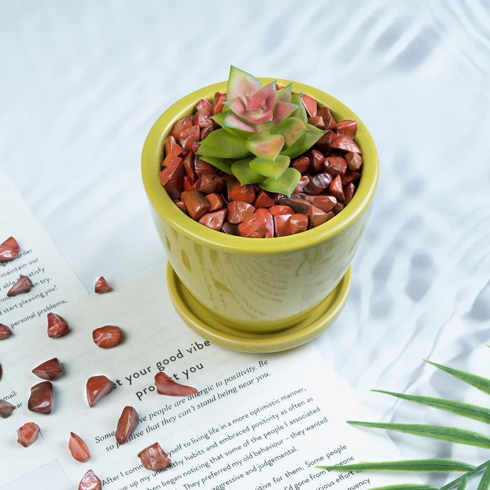 Crocon red jasper aquarium decor brings warm tones to fish tanks.
