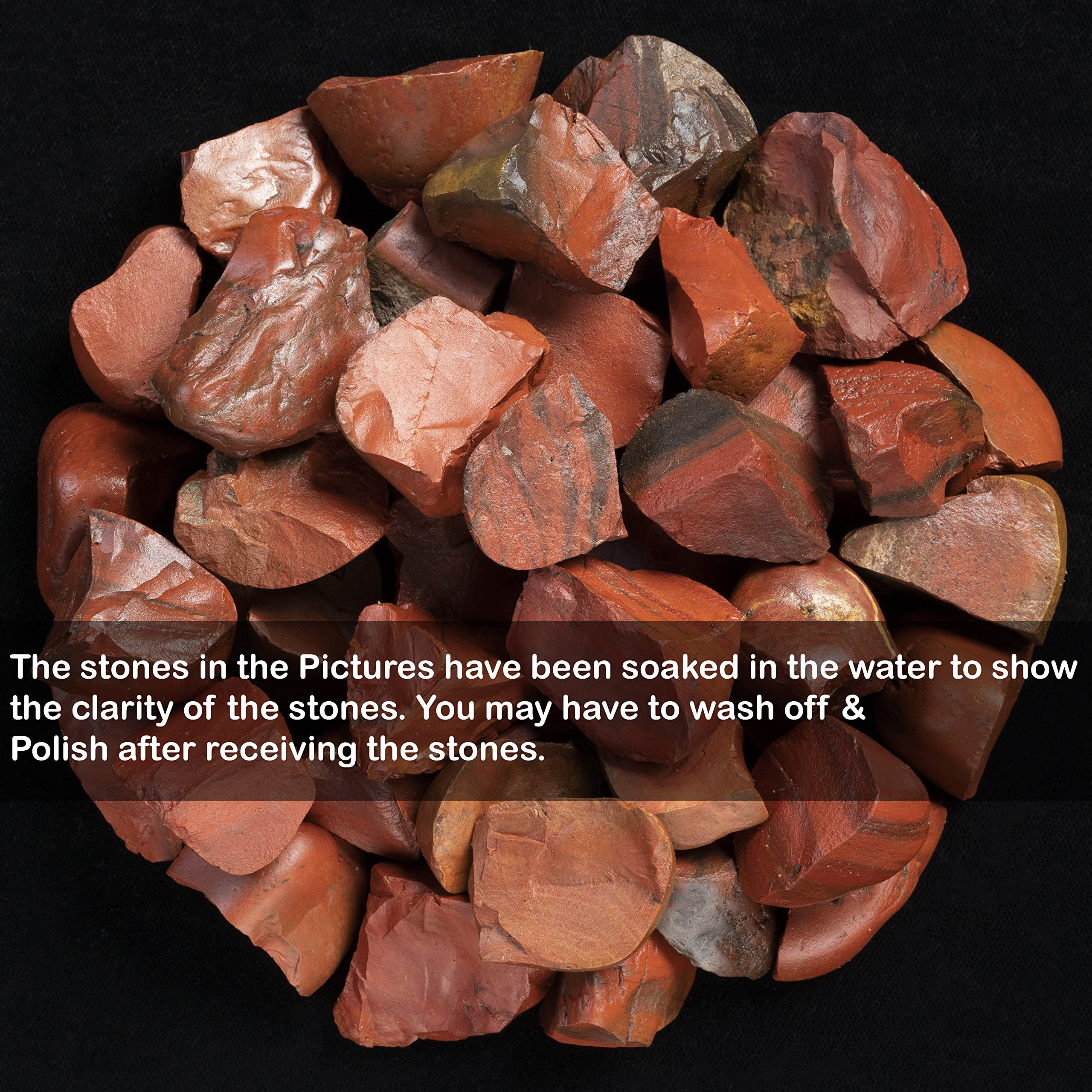 Crocon Red Jasper rough stones used to decorate a desk or shelf.