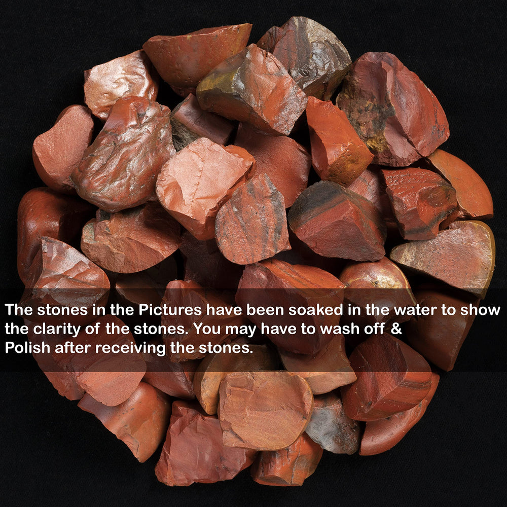 Crocon Red Jasper rough stones used to decorate a desk or shelf.
