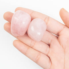 Crocon rose quartz polished stones bundle for meditation and calming energy.