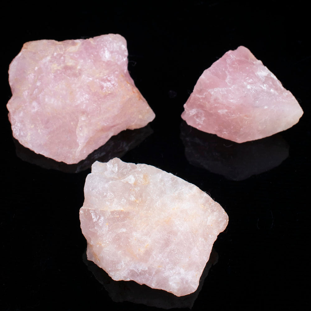 Crocon Rose Quartz rough stones with pouch and guide ideal for gifting.