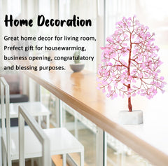 Crocon Rose Quartz Tree crystal branches on desk for calm workspace