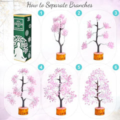 Crocon Rose Quartz Tree in hand perfect gift idea.