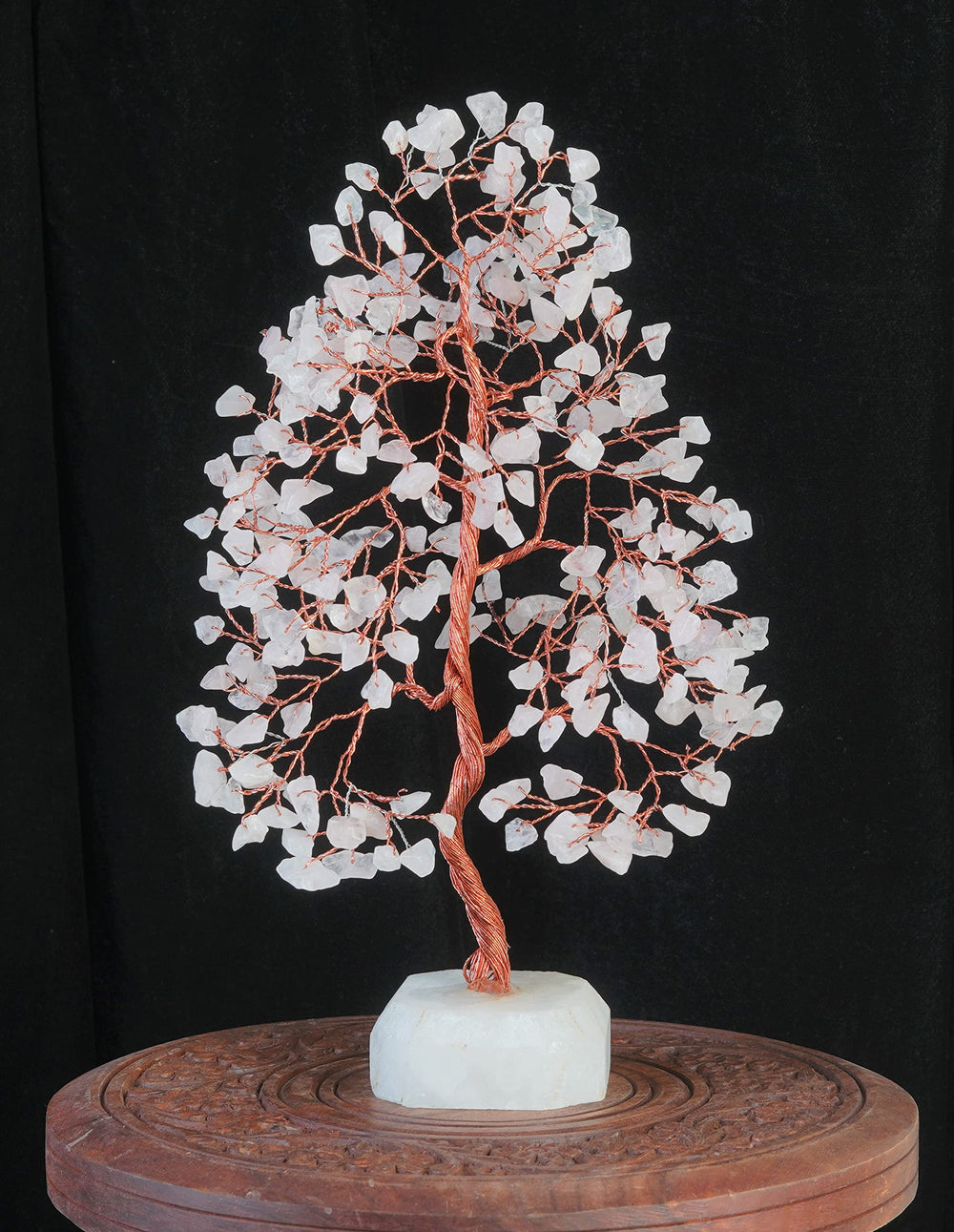 Crocon Rose Quartz Tree office decor promoting focus and serenity