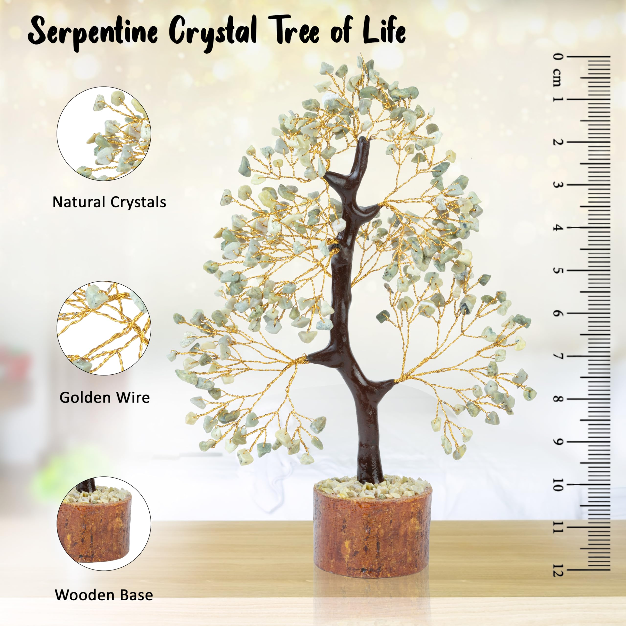 Crocon Serpentine Gemstone Tree full sculpture as a calming focal point