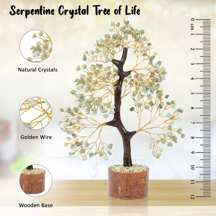 Crocon Serpentine Gemstone Tree full sculpture as a calming focal point