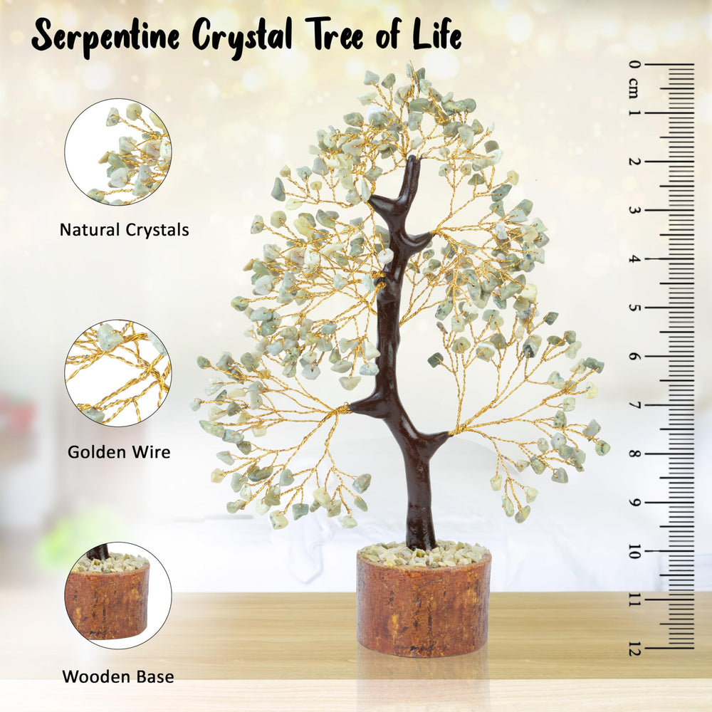 Crocon Serpentine Gemstone Tree full sculpture as a calming focal point