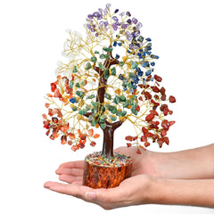 Crocon seven chakra tree crystal life full view enhances calm and positive energy.