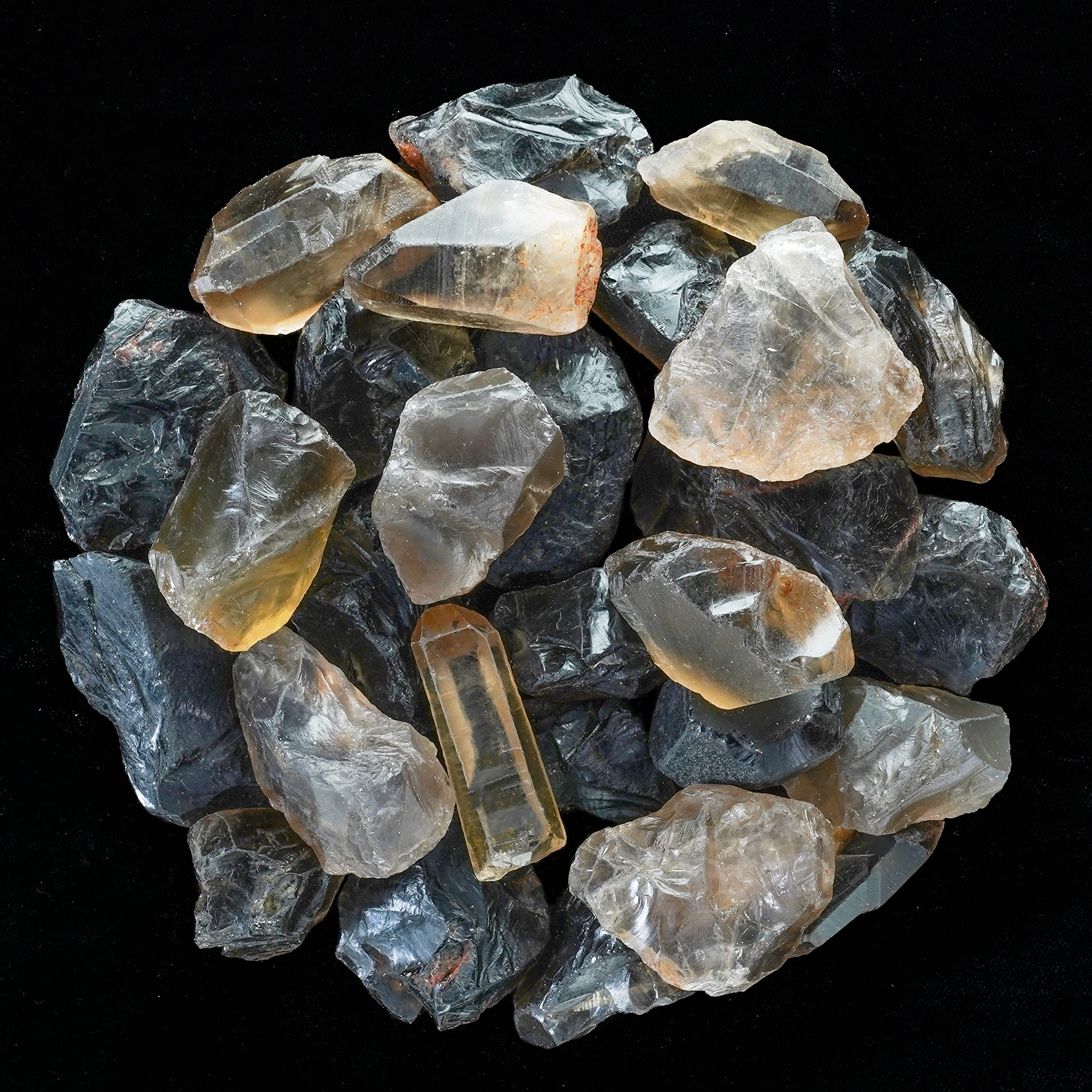 Crocon smoky quartz rough close-up reveals natural texture for tumbling projects