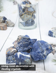 Crocon sodalite rough cutting-workbench sample suitable for lapidary polishing and crafts.