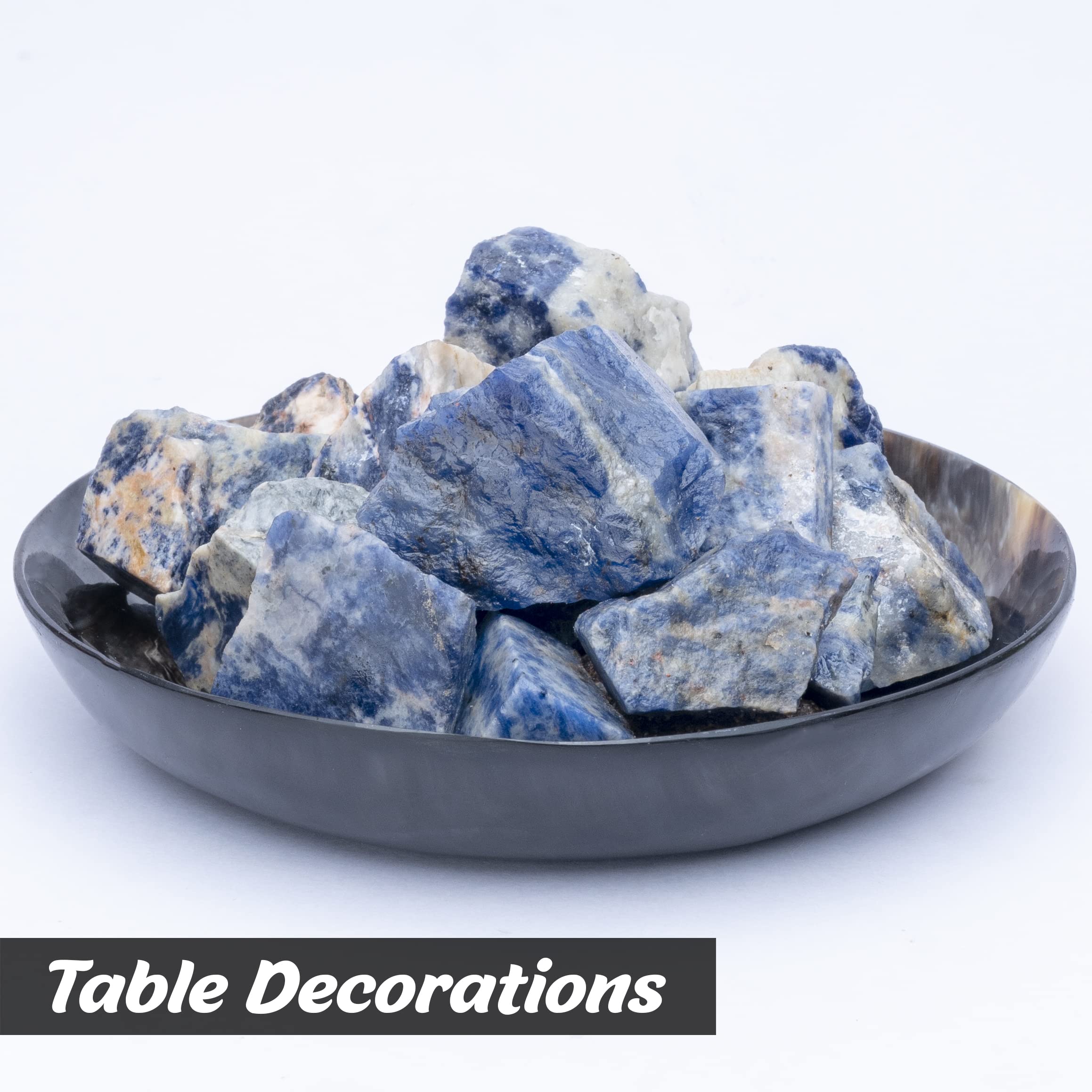 Crocon sodalite rough plant-pot-decor accent for greenery and natural vibes.