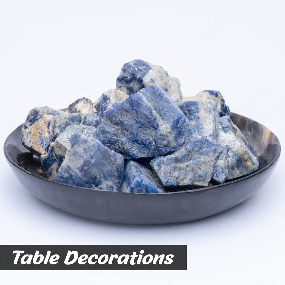 Crocon sodalite rough plant-pot-decor accent for greenery and natural vibes.