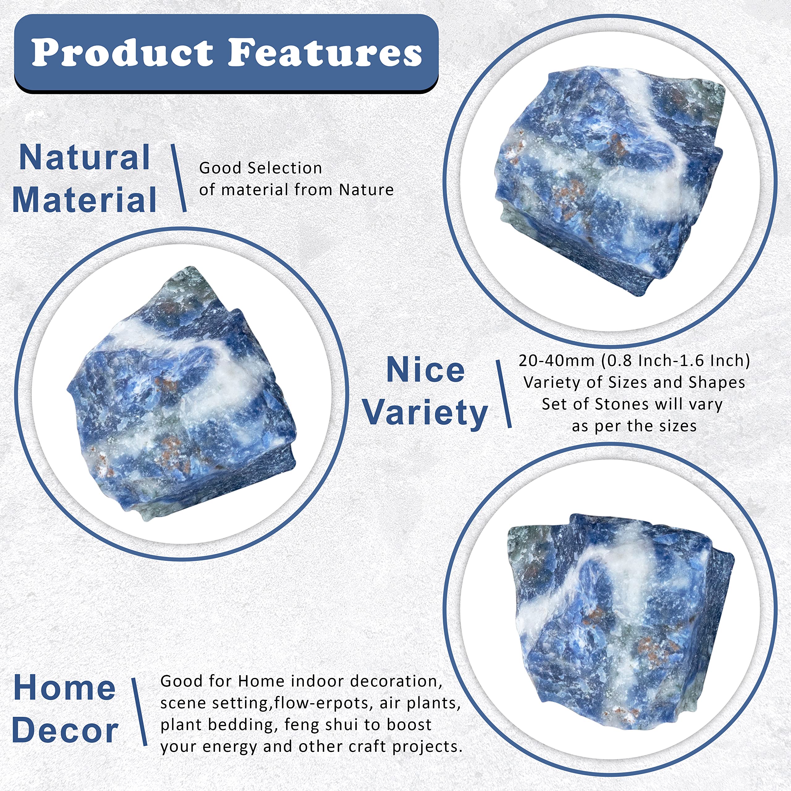 Crocon sodalite rough tumbled-preview showing natural texture for home decor ideas.
