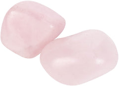 Crocon two-piece rose quartz crystals showing natural color and size variation.