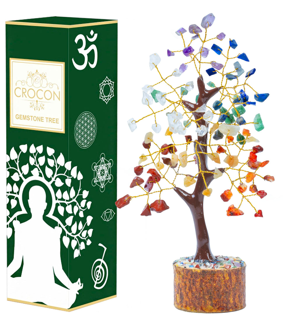 Crocon wood-base crystal tree brings stability and grounding vibes.