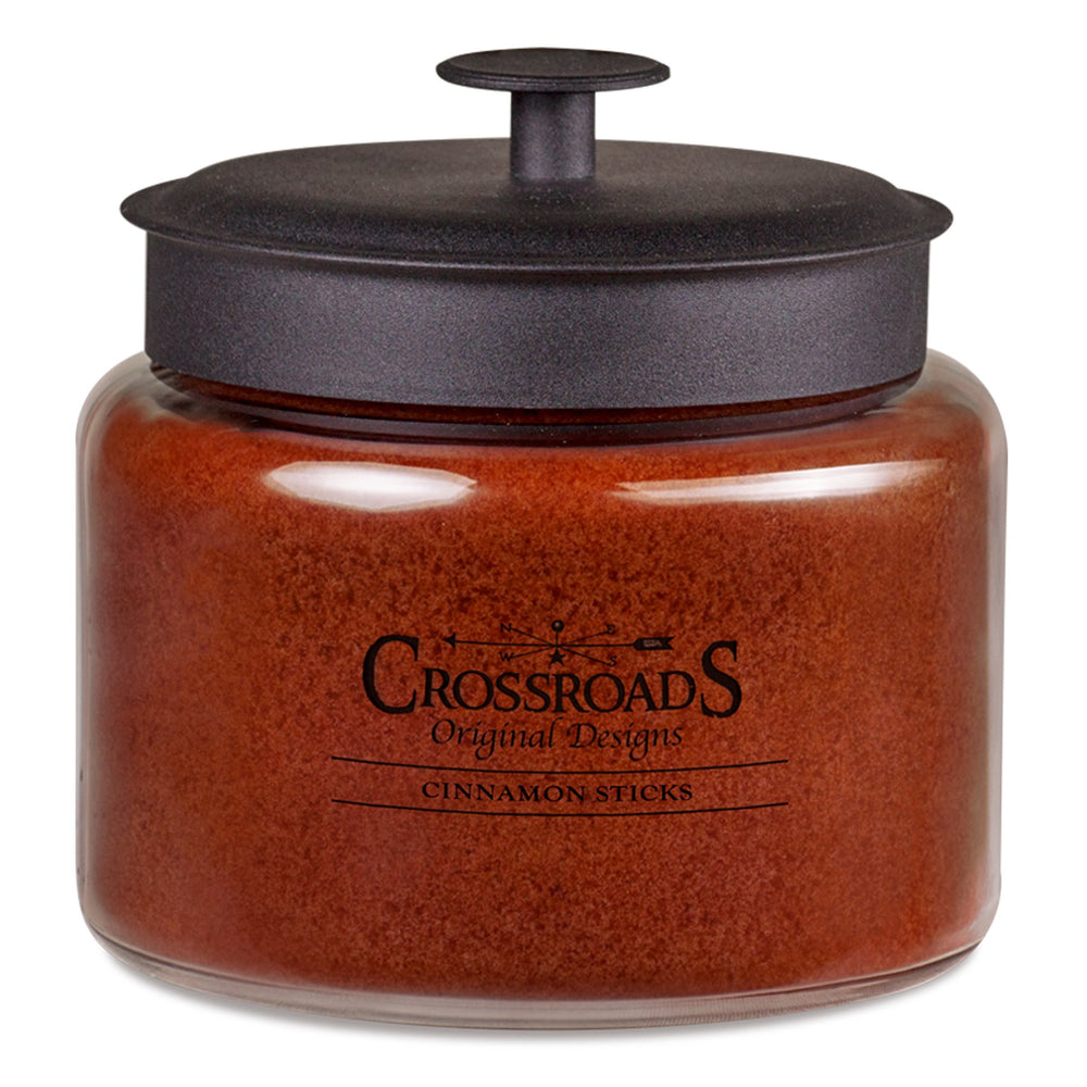 Crossroads Cinnamon Sticks candle with 4 wicks for a warm, inviting atmosphere.