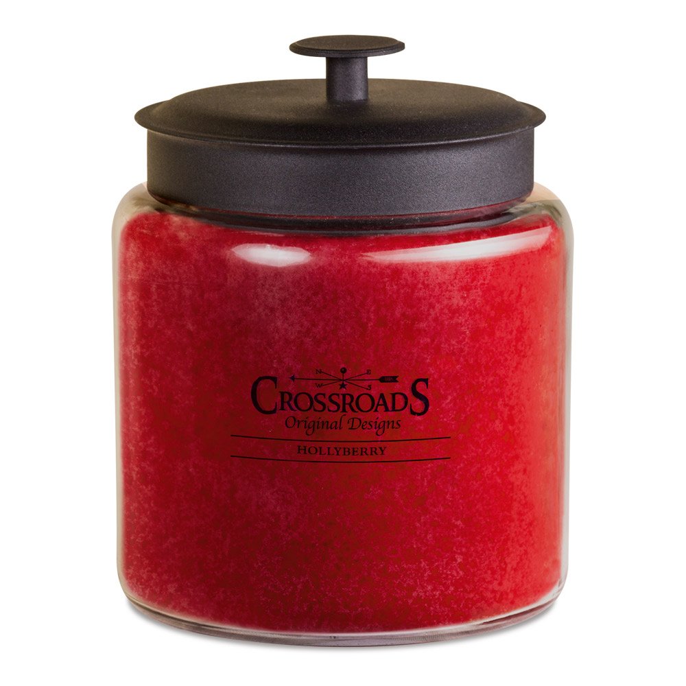 Crossroads Hollyberry 4-wick candle glows with clean burn and lasting fragrance
