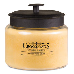 Crossroads Sweet Pear Crisp candle with four wicks delivers fragrance across larger spaces.