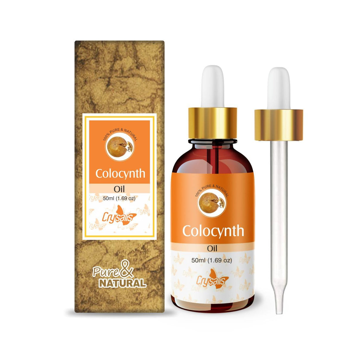 Crysalis Colocynth oil bottle for skincare and hair care, ideal for dilution with carrier oils