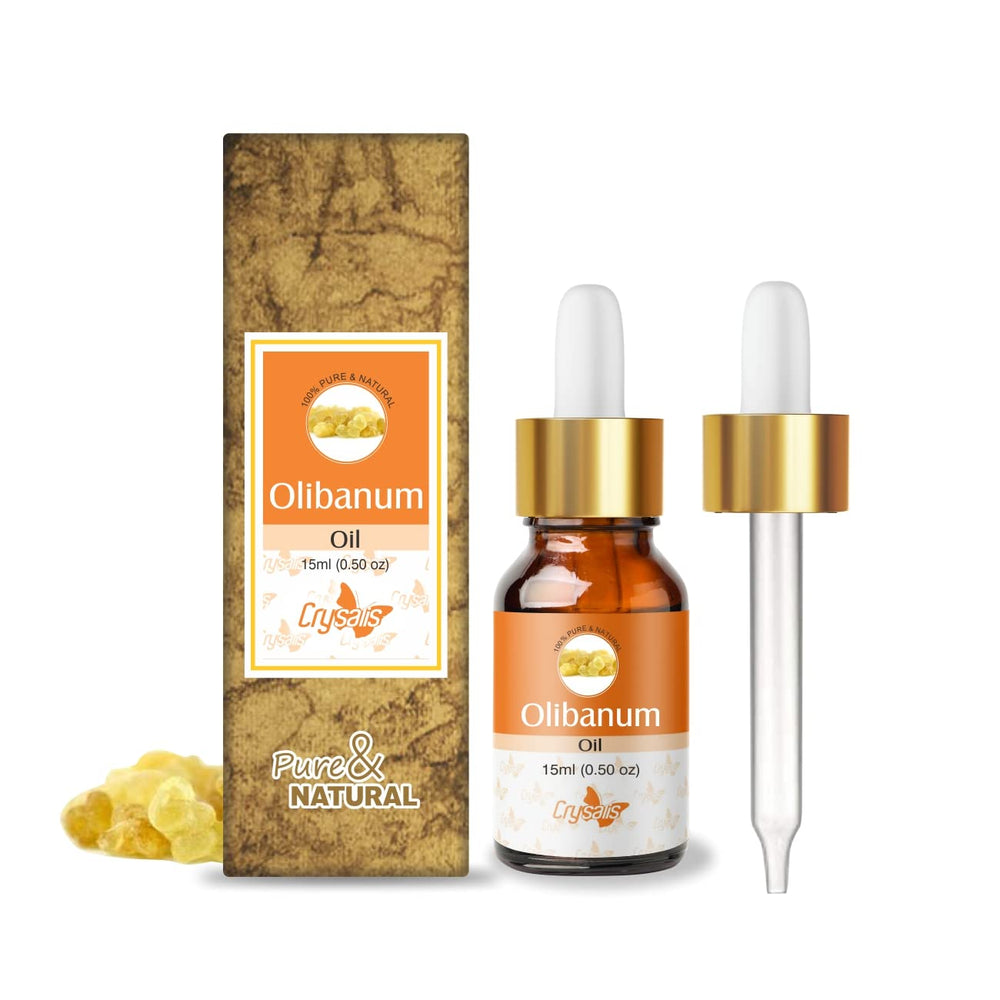 Crysalis Olibanum oil bottle showing pure essential oil for diffusion and skincare.