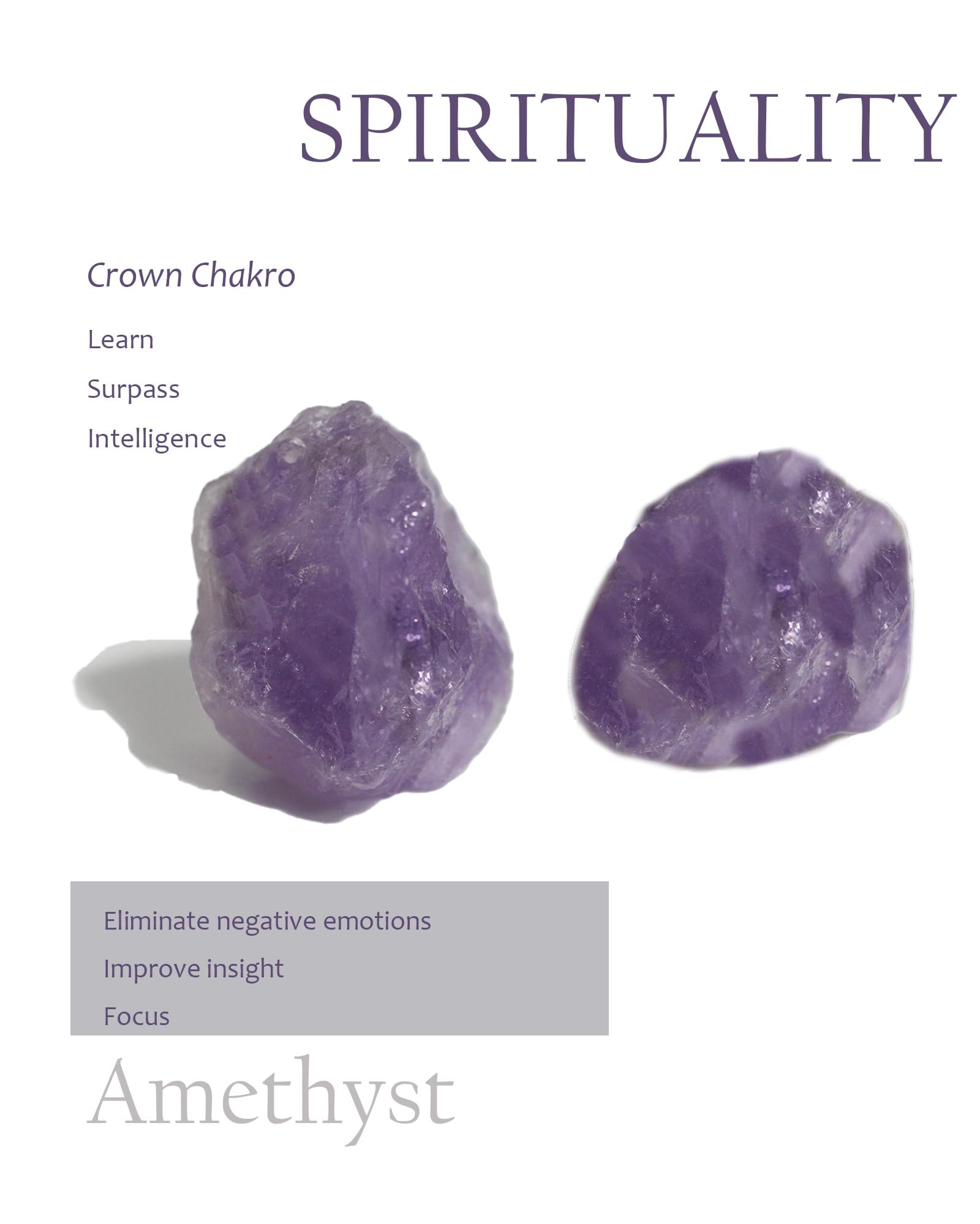 CRYSPAA amethyst chakra healing crystals for meditation and energy focus.