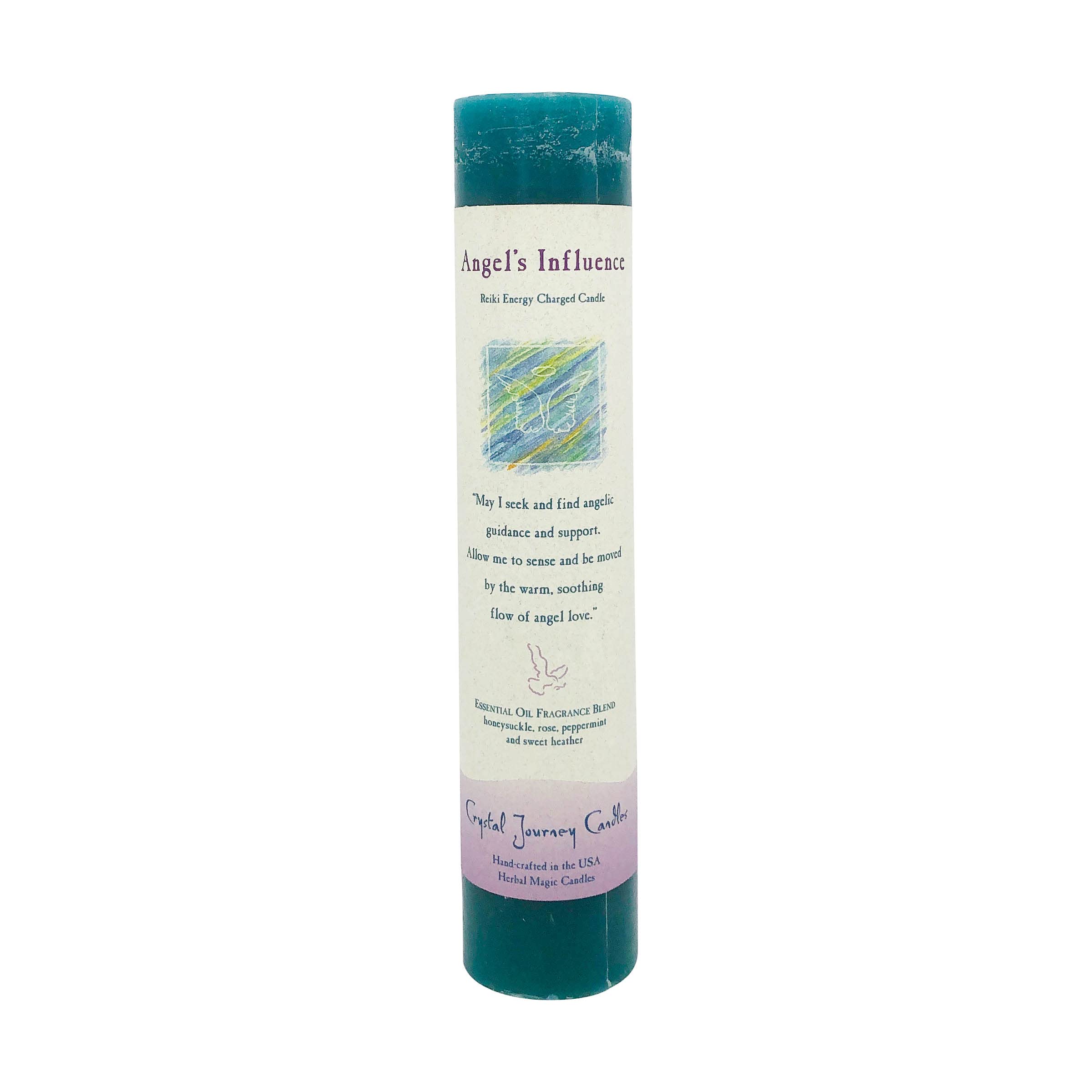 Crystal Journey Honeysuckle scent closeup promotes calming atmosphere for meditation.