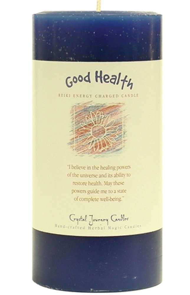 Crystal Journey Good Health Candle close-up of hand-poured wax and vibrant color.