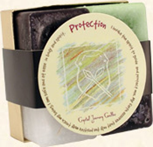 Crystal Journey Protection gift set candles create a calming, protective ambiance.