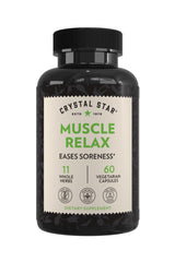 Crystal Star Muscle Relax bottle highlighting herbal blend for post-workout comfort