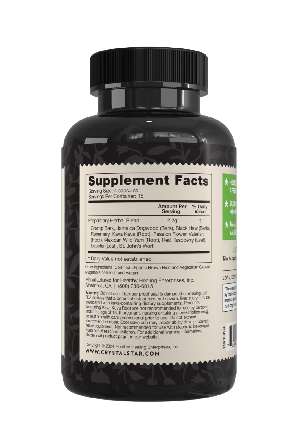 Crystal Star Muscle Relax ingredients offering natural support after intense workouts