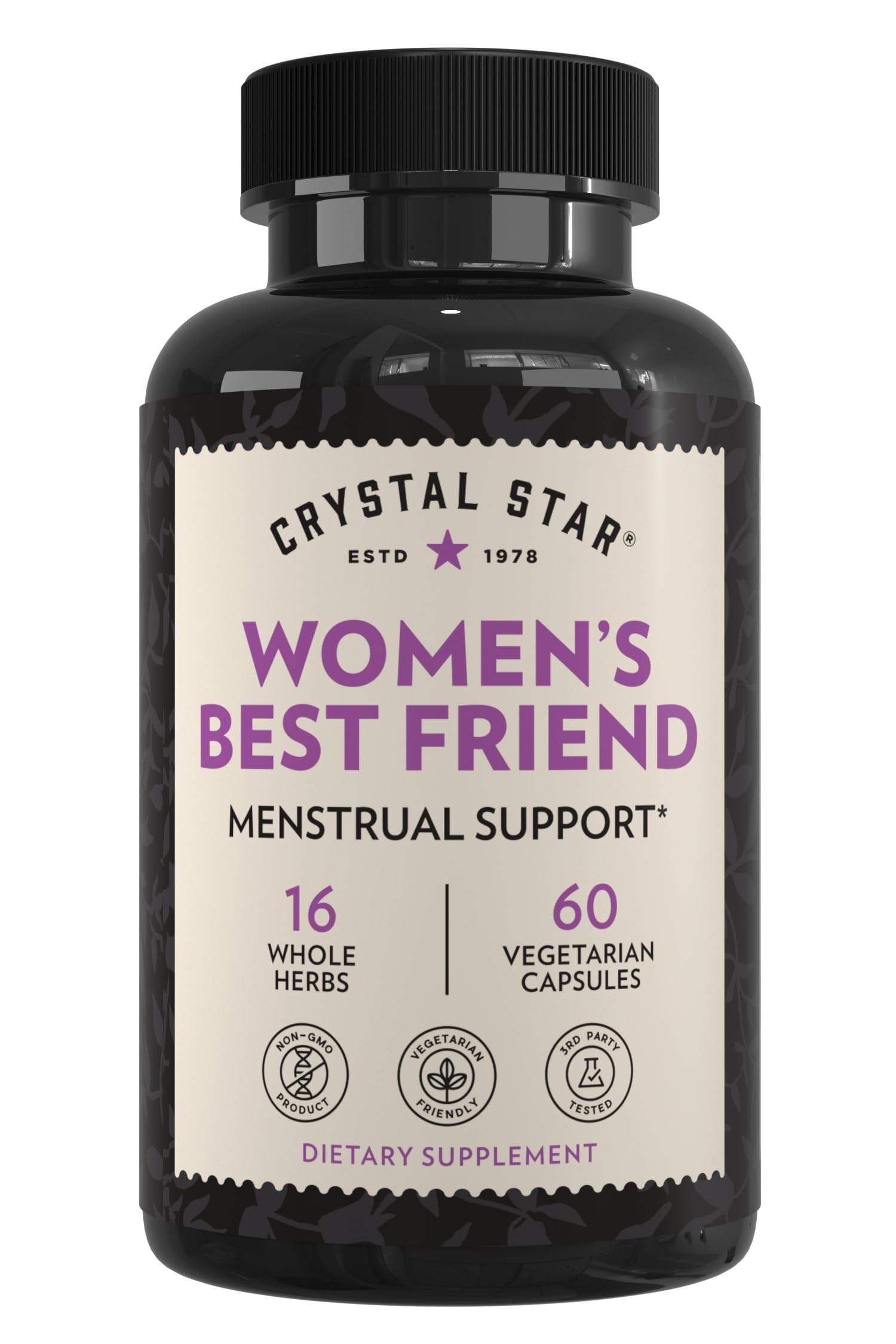Crystal Star Women's Best Friend bottle front view with capsules for daily support.