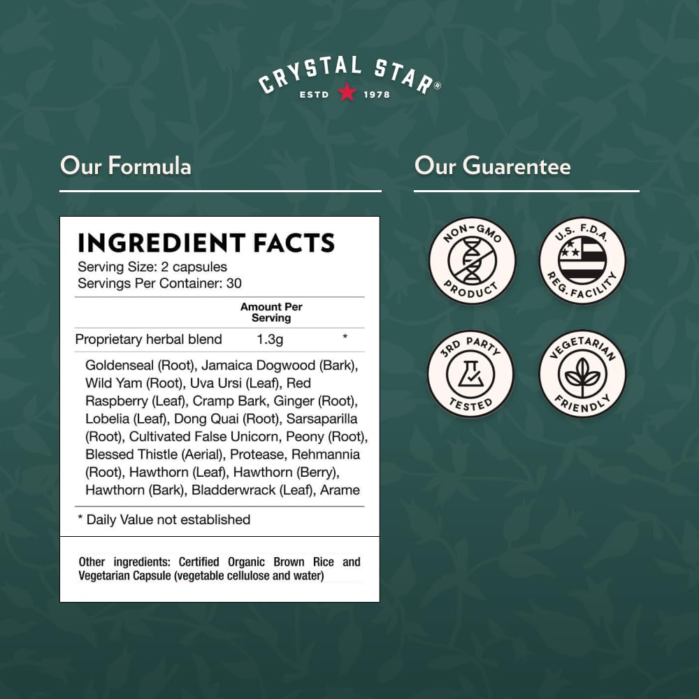 Crystal Star Women's Best Friend packaging close-up highlighting Non-GMO claim.