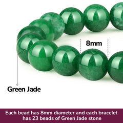 Crystal Vibe Green Jade Bracelet on wrist, unisex design for any outfit