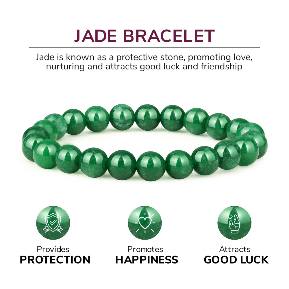 Crystal Vibe Green Jade Bracelet unisex design with comfortable stretch