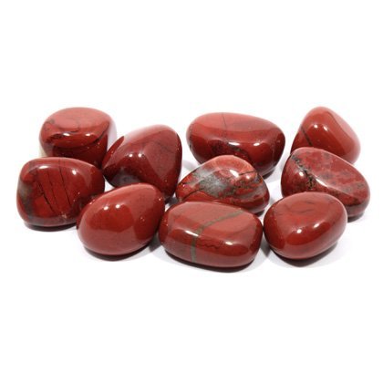 CrystalAge Red Jasper tumble stone, 20–25mm, pack of 10, ideal for on-the-go energy and focus