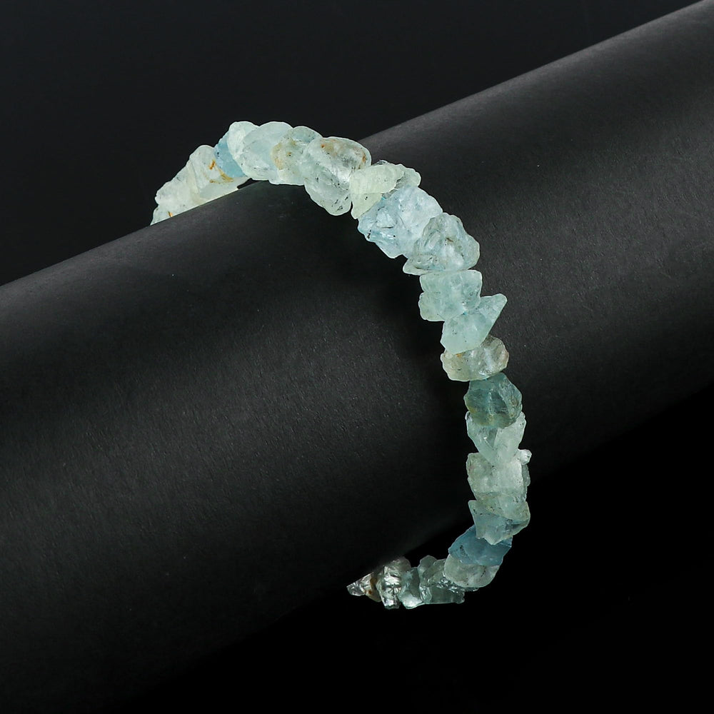 Closeup of CRYSTALINES aquamarine color play demonstrating sea-blue hues