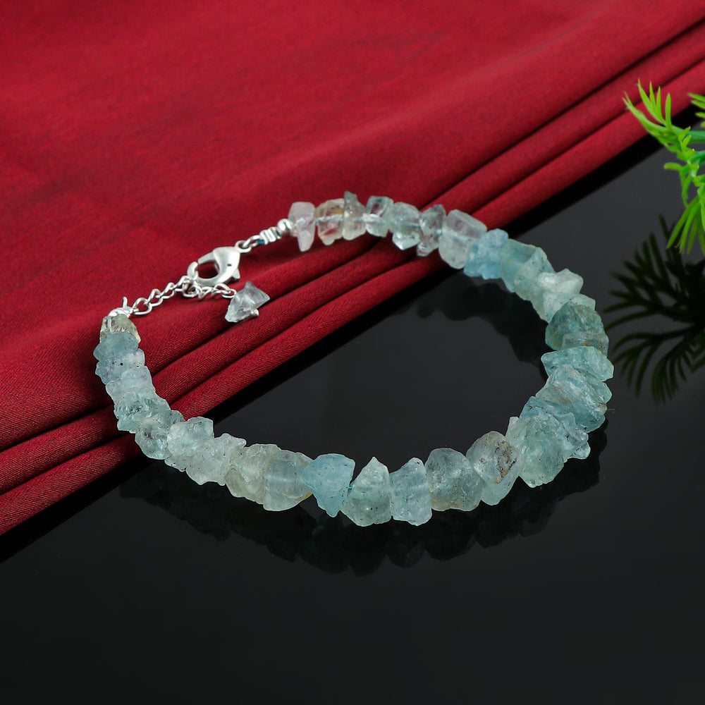 CRYSTALINES March birthstone aquamarine bracelet in soft blue-green hues