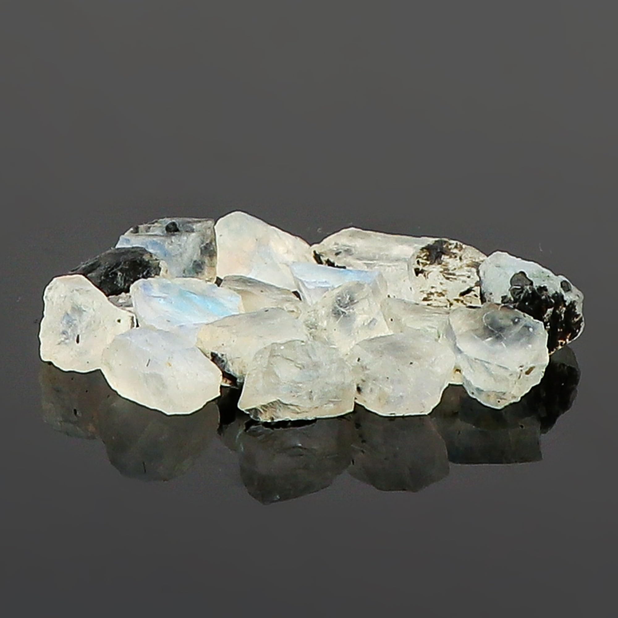 CRYSTALINES Rainbow Moonstone rough for jewelry wrapping and texture.