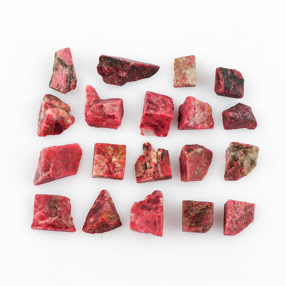 Crystalines Thulite bulk rough stones for wire wrapping and decor.