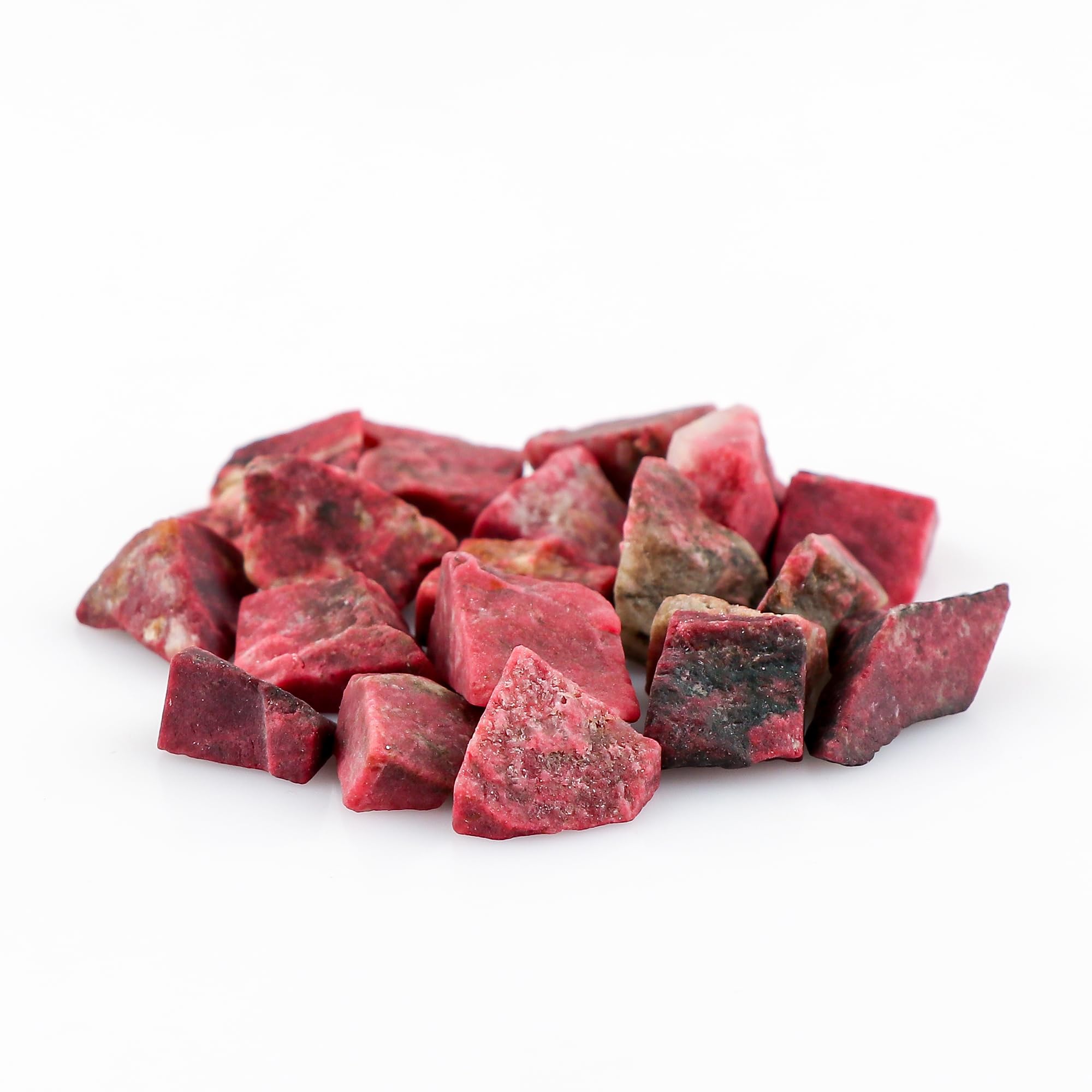 Crystalines Thulite irregular stones with natural color variations for crafts.
