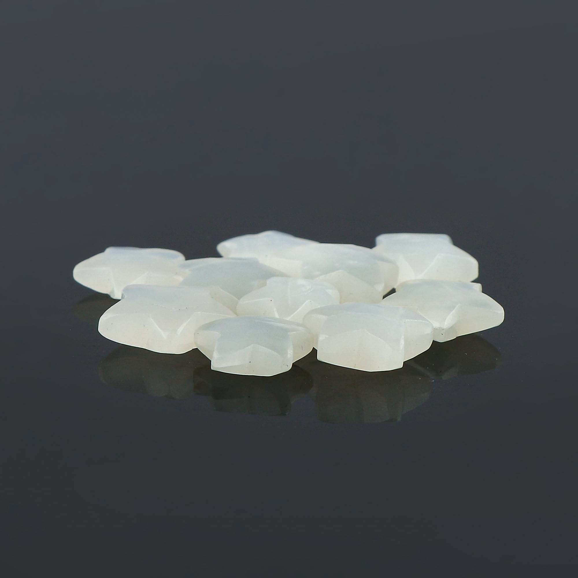 CRYSTALIS Moonstone cabochons Facet-Stars for elegant home decor and collection pieces.