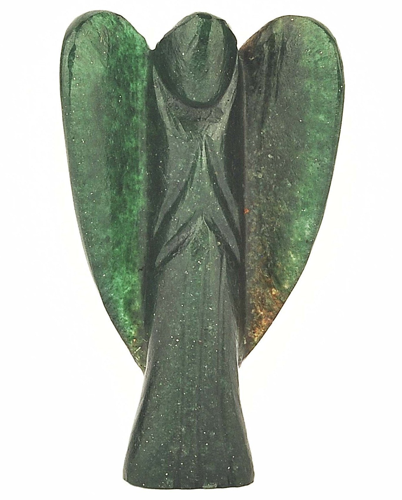 CRYSTALMIRACLE Green Aventurine Angel Crystal for grounding and emotional balance, ideal for meditation and desk rituals.