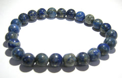 CRYSTALMIRACLE lapis lazuli stretch bracelet on seven-inch wrist for daily confidence.