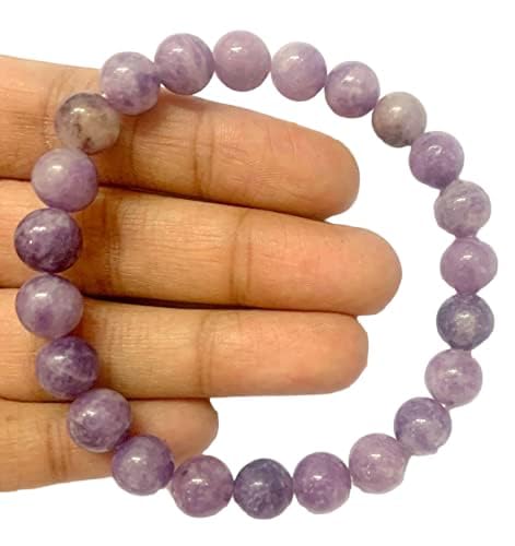 CRYSTALMIRACLE Lepidolite bead detail showing 5-6 mm size