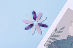 CrystalTears amethyst wand hexagonal point supports focus during chakra balancing